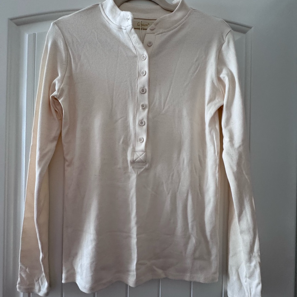 Cream Long Sleeve Henley